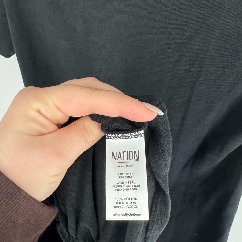 Nation Ltd Casual Elevated Basic Cotton Black Ruc… - image 4